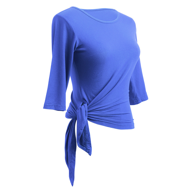Ropa de práctica de danza moderna ropa de rendimiento de examen de arte corporal de las mujeres ropa de yoga ropa de danza clásica irregular media manga superior