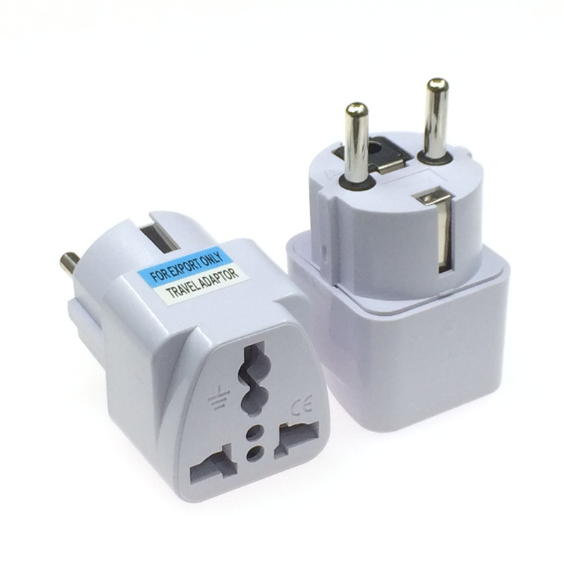 出国旅游欧规转换插头全球万通插座孔转欧式二圆脚头中规英式美标