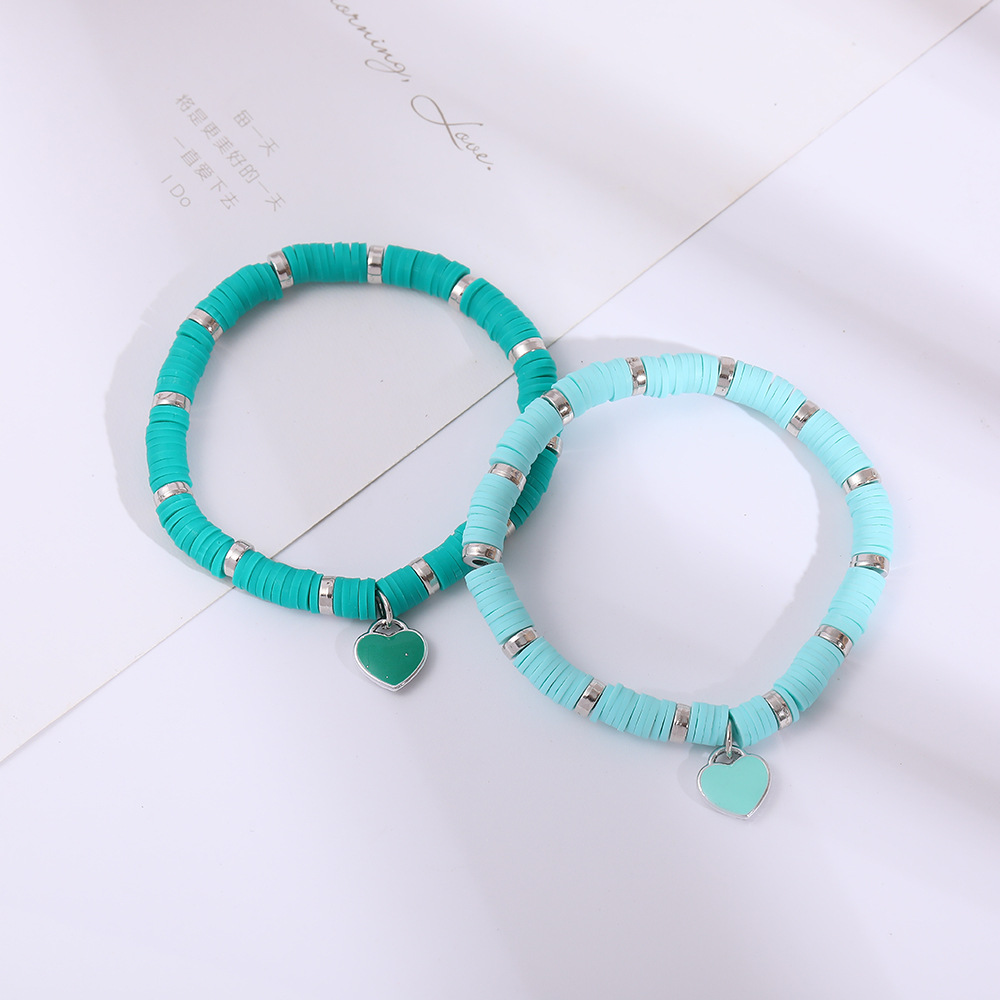 Fashion Love Pendant Soft Ceramic Bracelet Color Beach Bracelet Elastic Rope Bracelet Women's Beaded Bracelet Nihaojewelry display picture 19