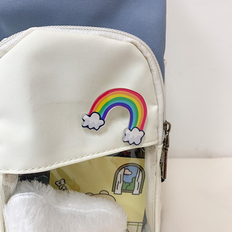 Korean Student Hit Color Backpack Soft School Bag display picture 78