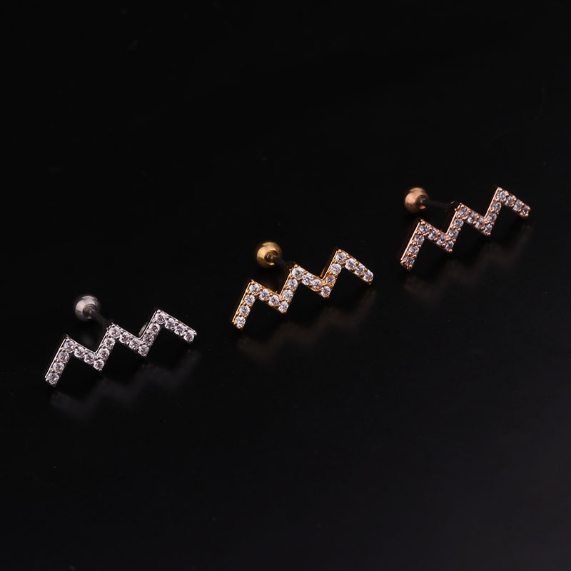 1g Weight Earrings Classification Housewarming, Anniversary, Business, Wedding, Travel, Birthday, Festival Occasion Metal Material Star Pattern Women'S Gender Inlaid Zircon Design Korean Creative  Studs Stainless Steel  Earrings 12