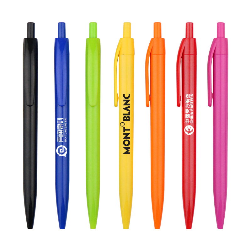 永浩笔业厂家直销塑料按动0.5mm蓝黑色处方签字笔 企业广告笔定制
