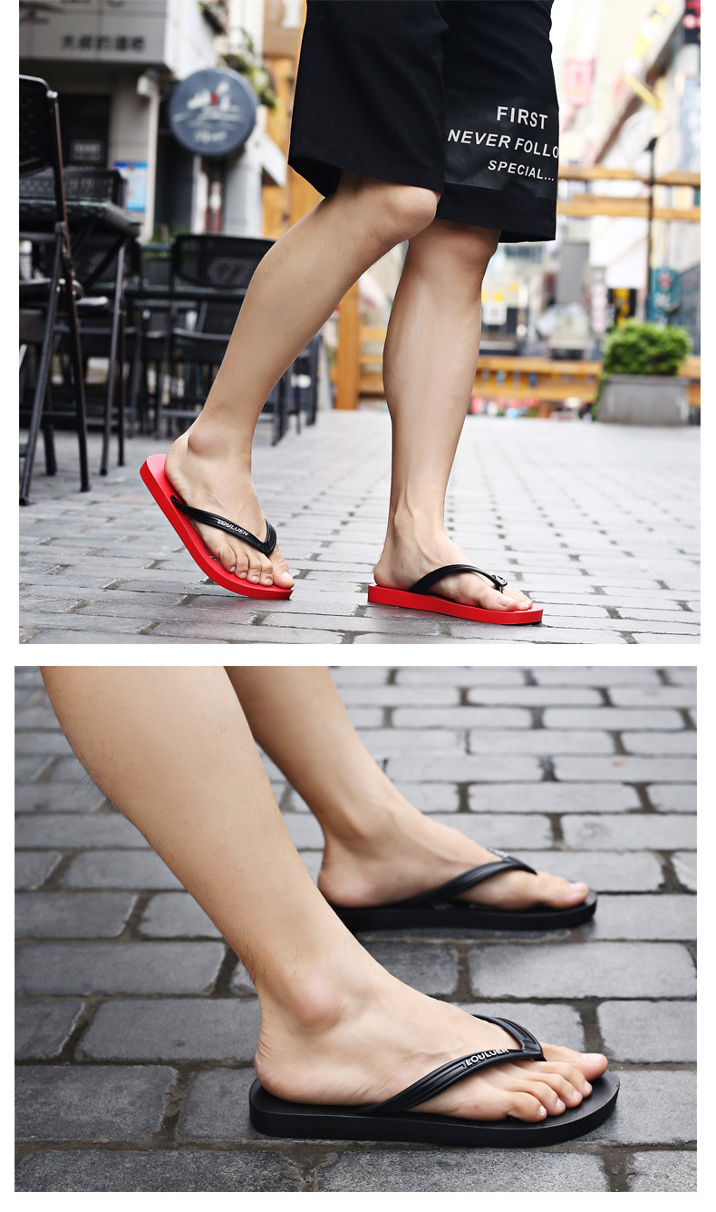New summer PVC flip-flops for men, outdoor couple slippers, fashionable and casual beach cool slippers for men undefined