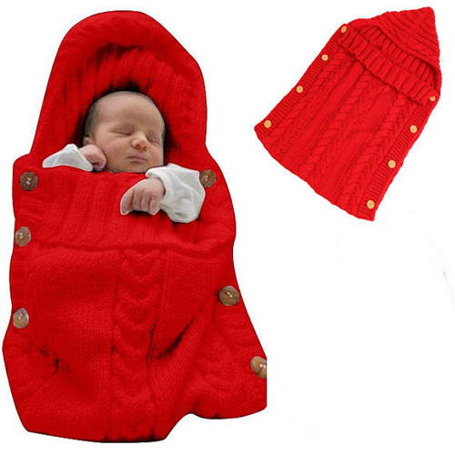 Autumn and winter infant knitted wool sleeping bag, button sleeping bag, photography blanket, stroller sleeping bag, swaddle photography sleeping bag