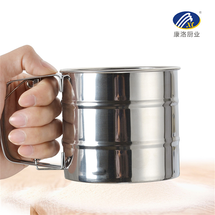 厂家直供不锈钢面粉筛 半自动手持筛粉工具 手压式筛子烘焙小工具