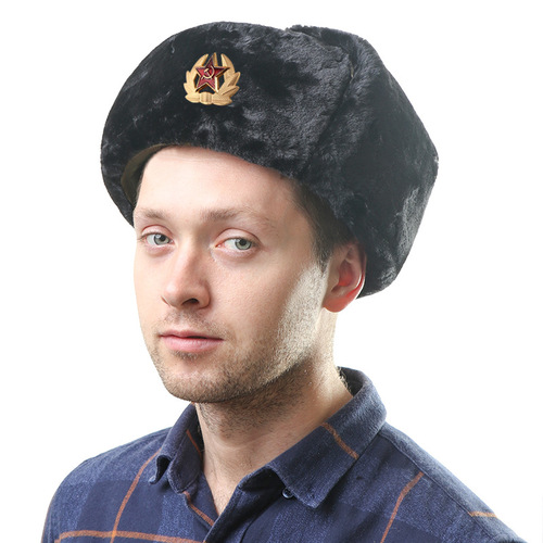 Soviet emblem Lei Feng hat outdoor cold protection Northeastern thickened velvet men and women winter cycling warm ear protection cotton hat