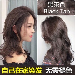 Powder Brown Hair Dye 2022 Trendy Milk Tea Grayish Blue Hair Color Kit for DIY Hair Dyeing