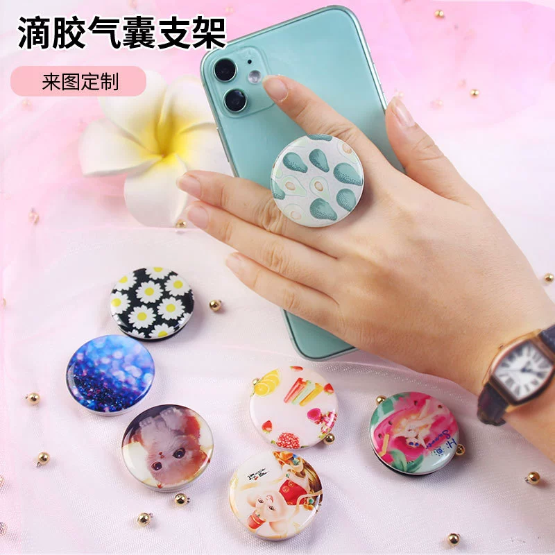 Оптовая Продажа с фабрики мобильный телефон подушка безопасности кронштейн мультфильм DIY анимация клей капля УФ цветная печать Шаблон Ленивый складной кронштейн
