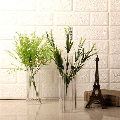 crystal Glass stripe vase Stylish home-Heng Xuan Glass products