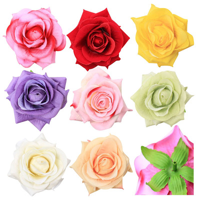 仿真绒布玫瑰绢花 拖鞋帽子配件仿真花 半手工摄影假花道具批发11