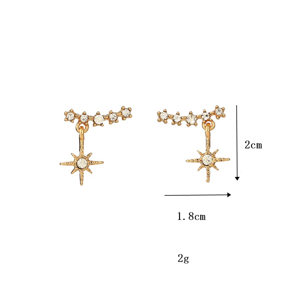 Fashion Golden Simple S925 Silver Needle Earrings Alloy Earring Exquisite Geometric Diamond-studded Snowflake Earrings Wholesale Nihaojewelry display picture 1