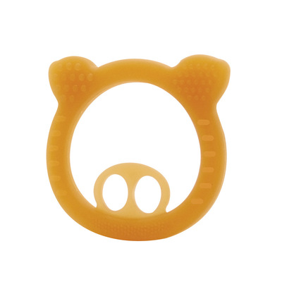 定制食品級防水耐磨嬰兒牙膠 動物牙刷卡通矽膠嬰兒磨牙棒玩具