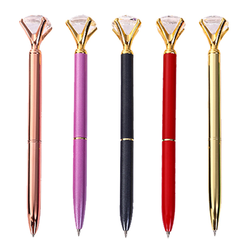 Metal ballpoint pen diamond pen metal crystal pen ruby ​​crystal glass diamond pen concert large diamond pen