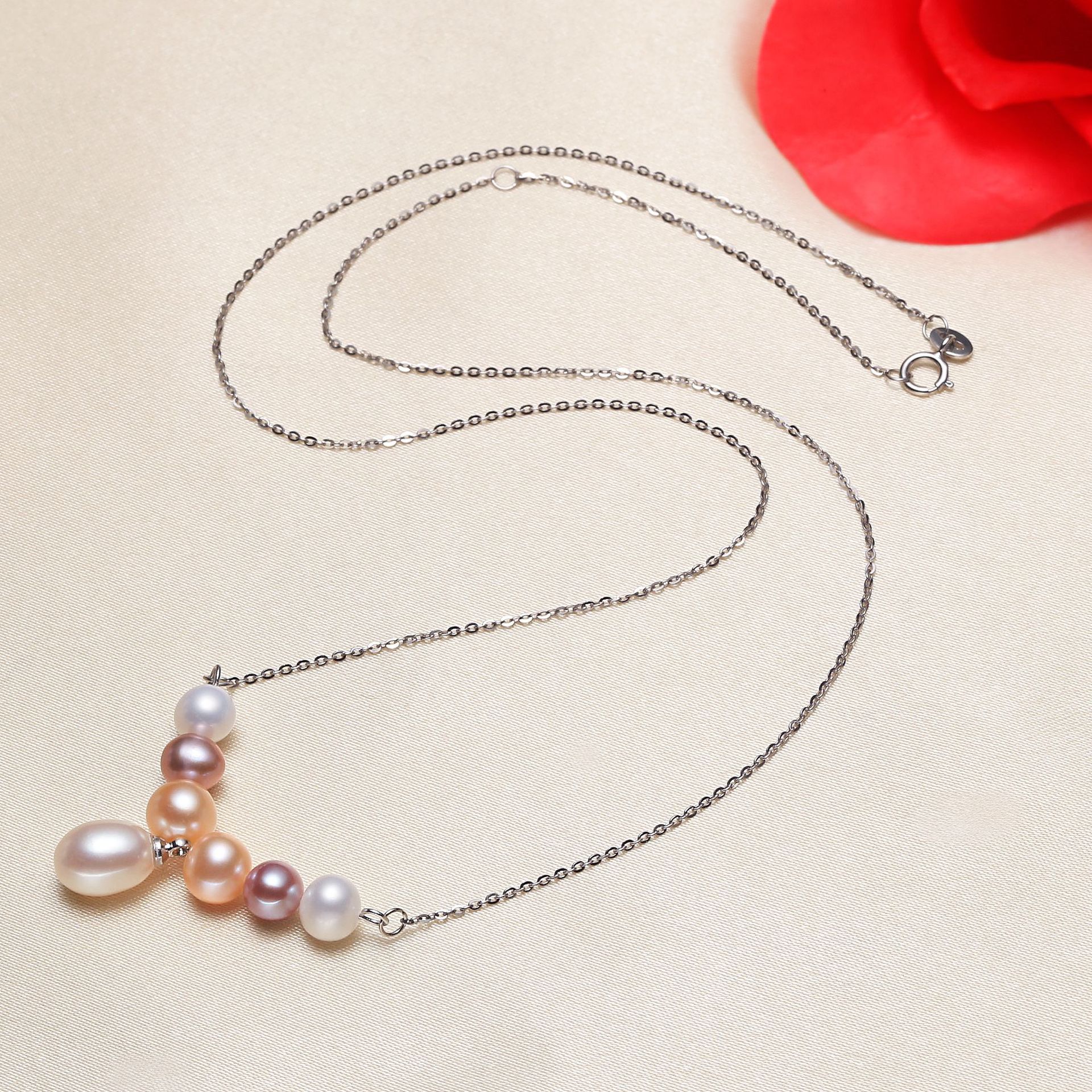 Freshwater pearls Pendant Tricolor Pearl Pendant S925 Sterling Silver Silver ornament jewelry wholesale