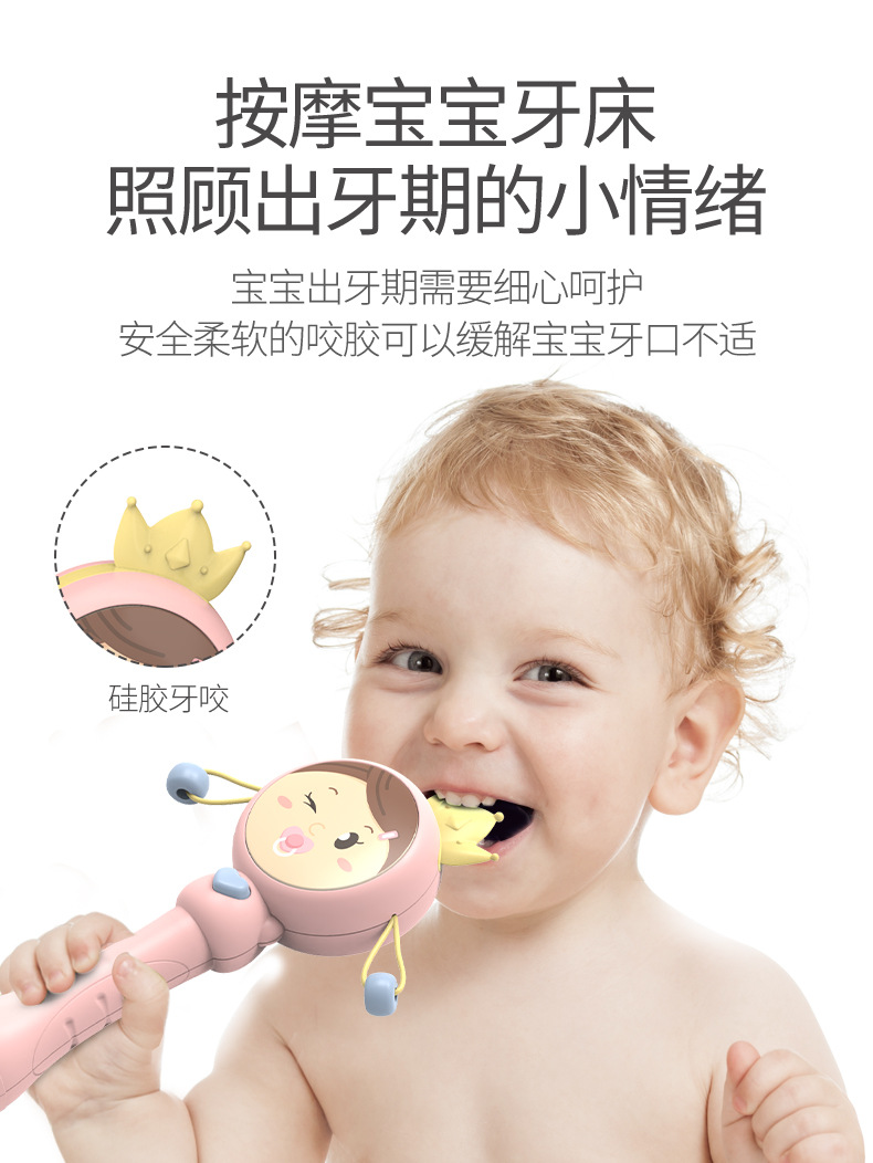 赤ちゃん赤ちゃん幼児教育ガラガラ両面ドラム多機能楽しいガラガラソフトラバー子供向け教育楽器玩具 新作モデル