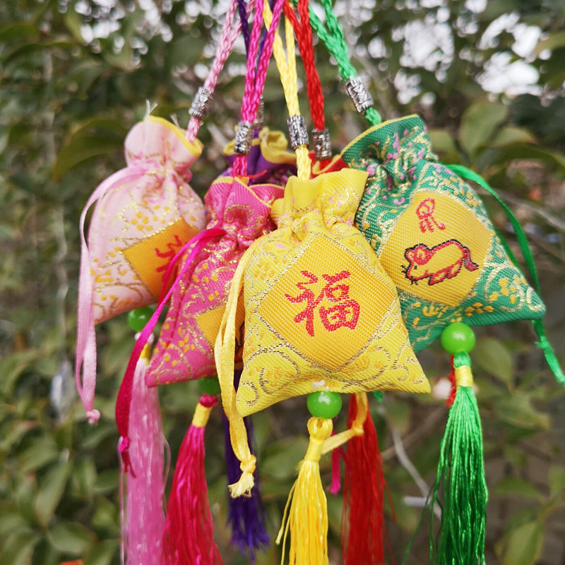 新款長相思端午生肖荷包袋 十二屬相隨身香包香囊空袋鼠年福袋