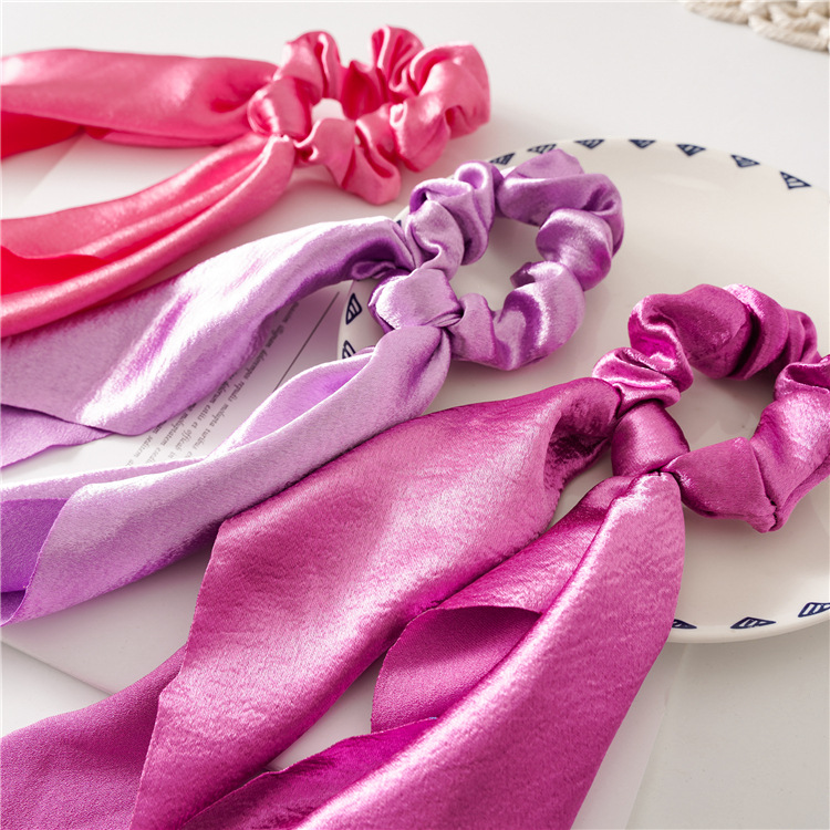 Basic Solid Color Shiny Velvet Ribbon Sequins Hair Tie display picture 1