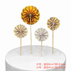 Factory selling birthday cake decorative hand folding flowers, solar fan, gold, silver powder, blue black paper fan 4 -piece set