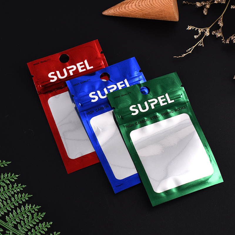 厂家销售镀铝膜开窗鱼钩袋鱼钩包装袋鱼钩塑料渔具袋现货