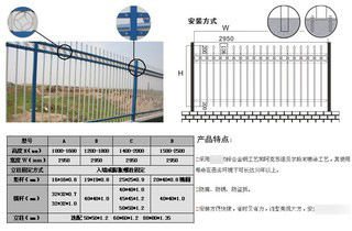 热销锌合金两杆三杆护栏 道路护栏围墙护栏围栏 家用庭院防护栏
