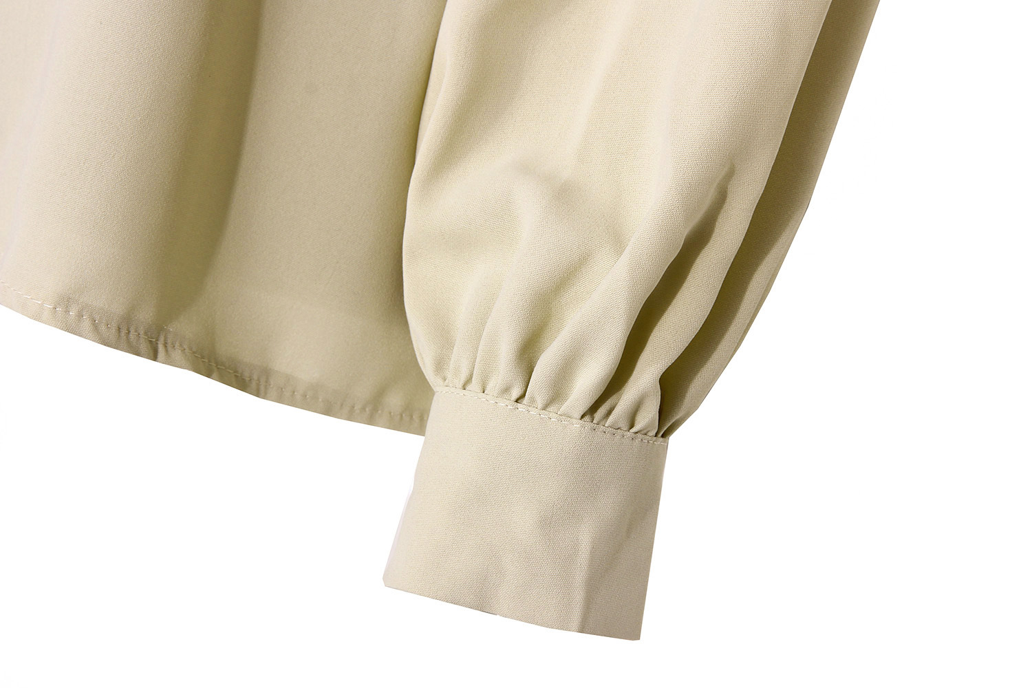 stand-up collar loose lantern sleeve lace stitching chiffon shirt NSMY15939
