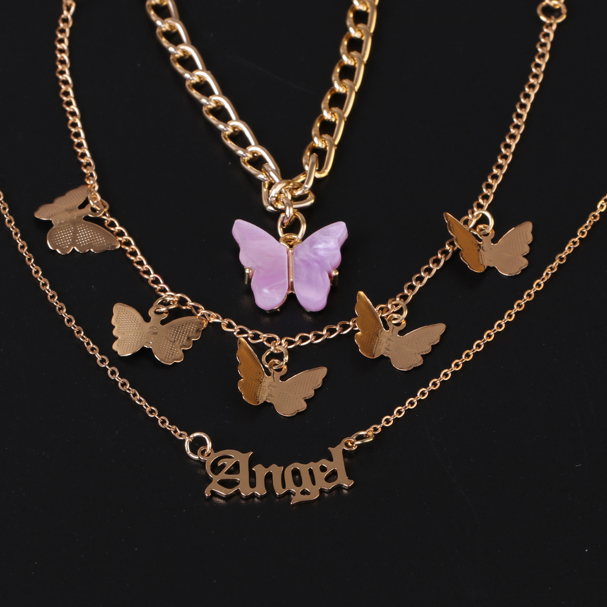 Fashion Butterfly Simple Three-piece Chain Alloy Butterfly Anklet For Women display picture 20