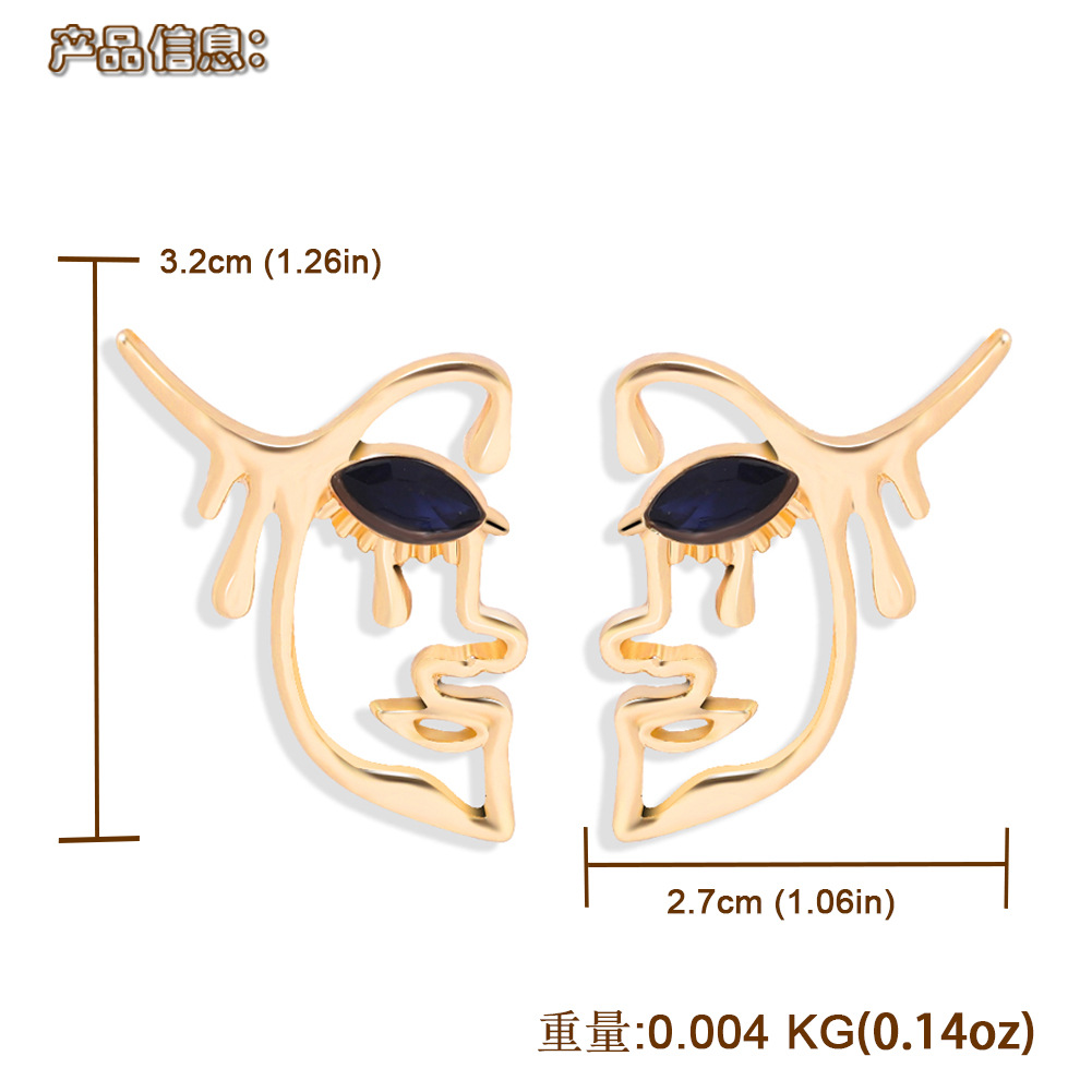 Fashion Creative Retro Ethnic Alloy Diamond Jewelry Simple Face Symmetrical Earrings display picture 1