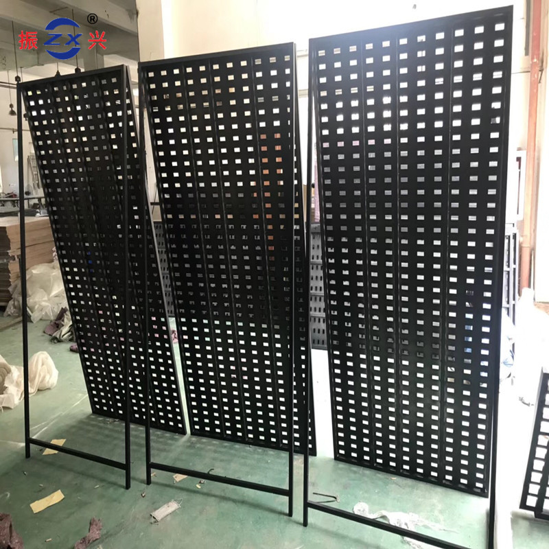 厂家直销冲孔板展架 金属冲孔板地板展架 斜撑式平板式陶瓷展架