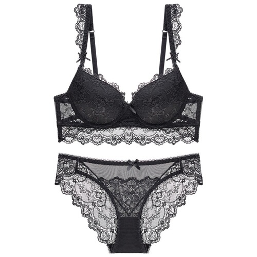 Sexy and sexy bra for Europe and America, adjusting type of bra to lift the submammary breast. Red lace underwear set for the year of the rat 