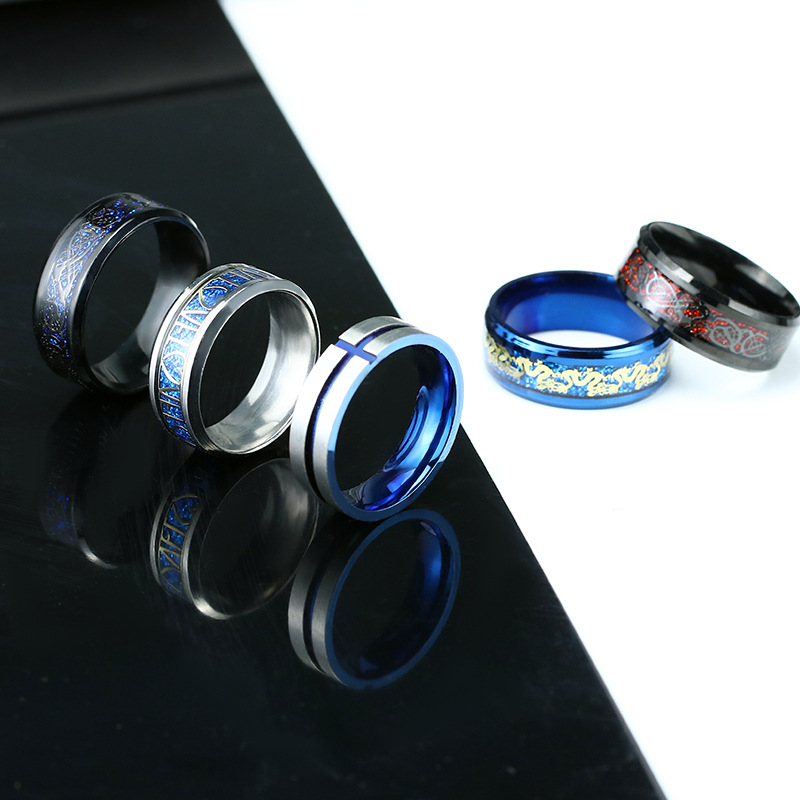 男士创意戒指地摊百货批发摆货义乌小饰品不褪色钛钢个性指环饰品|ms