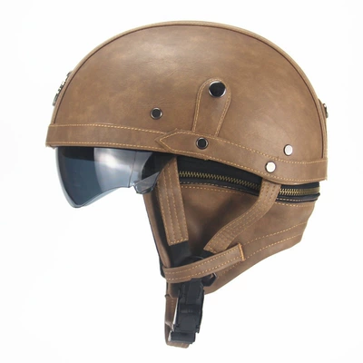 Only for cross-border foreign Motosiklet kaskı (dəbilqə) - light-brown-free-size