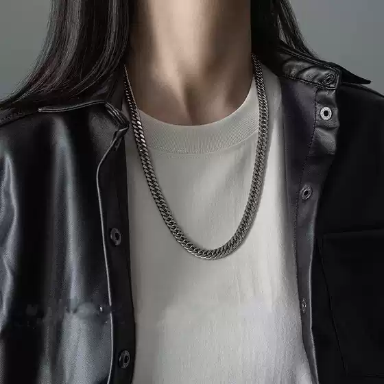 European and American Street Hip Hop Cuban Chain Niche Design Titanium Steel Color-free Necklace ins Trendy Men's and Women's Woolen Chain Accessories
