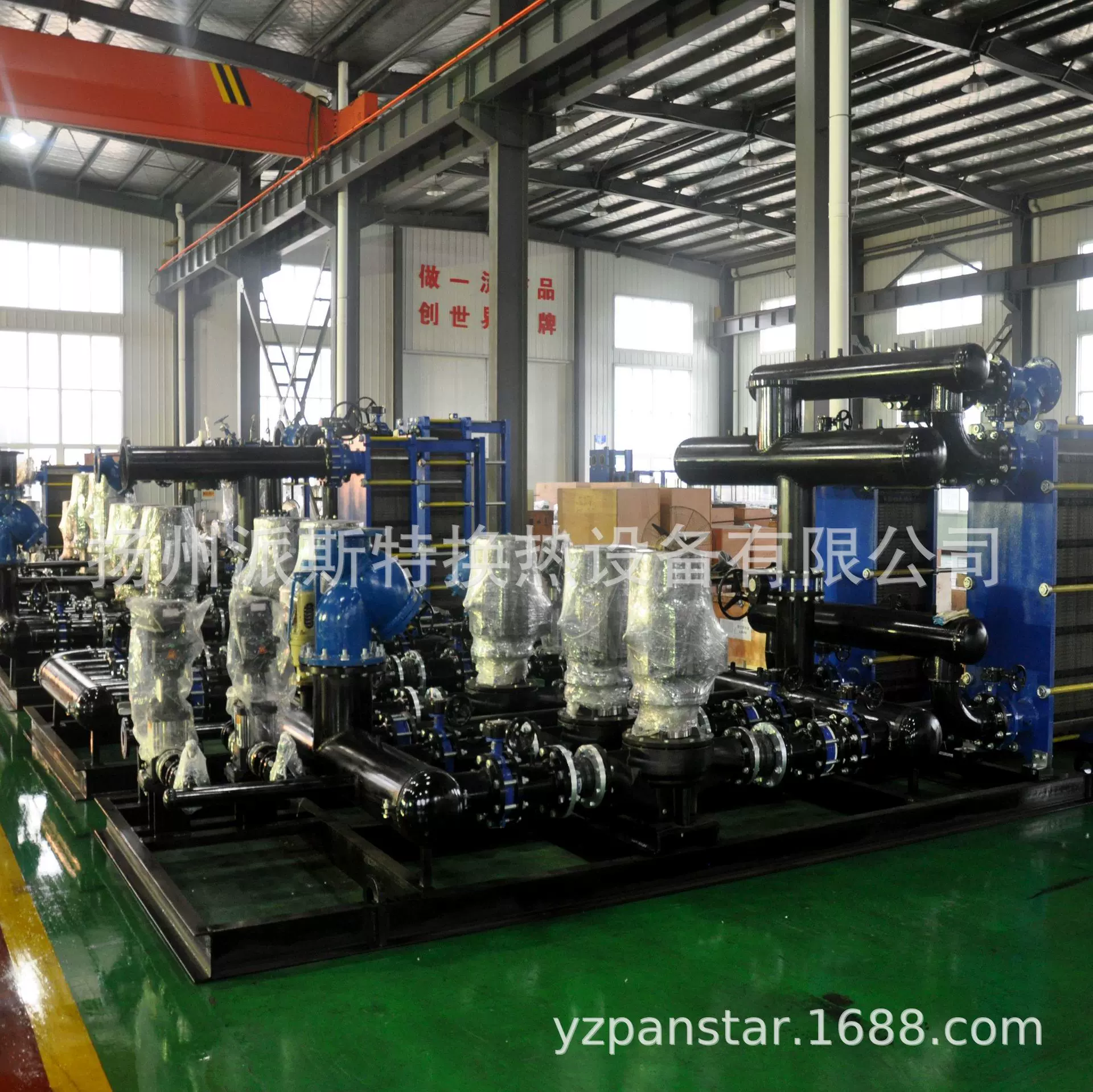 中外合资生产厂家扬州派斯特 供热制冷泵阀板式换热器机组