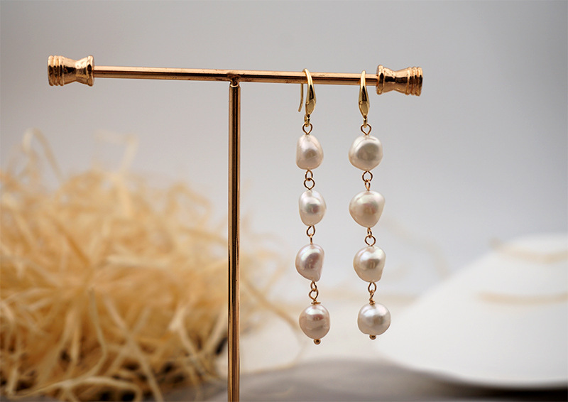 Fashion Irregular Pearl Copper Drop Earrings 1 Pair display picture 2