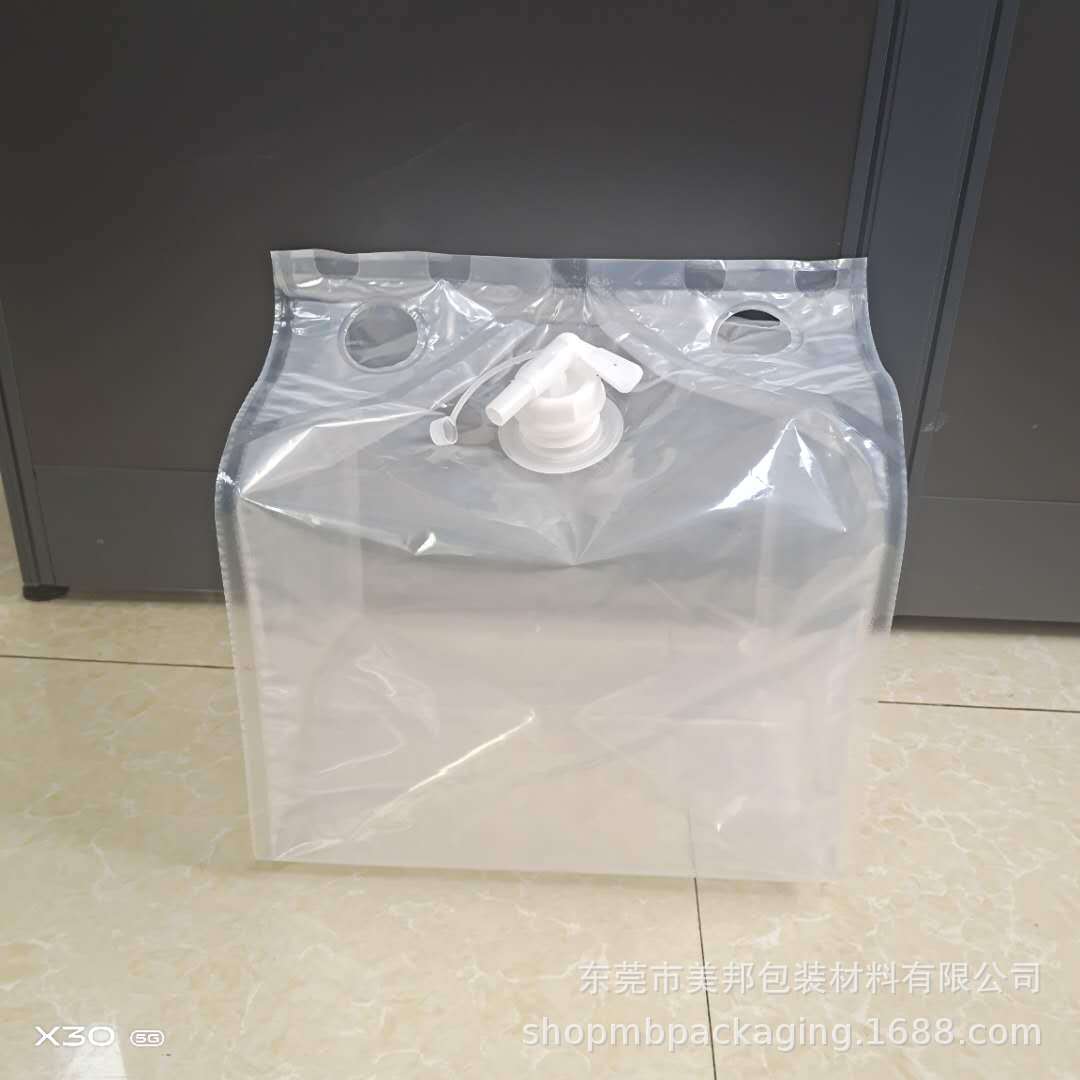 厂家手提式耐压透明立袋现货出售 10L 20L龙头阀门果汁酒类包装袋