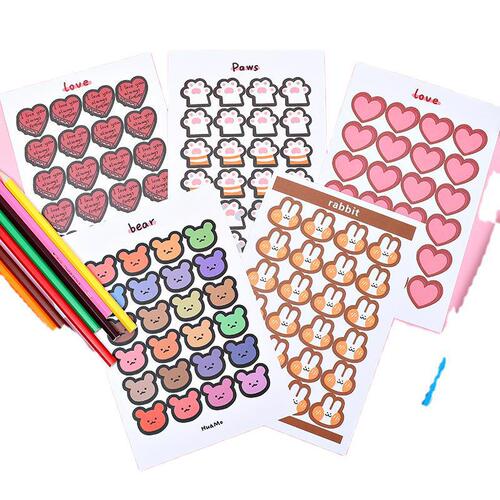 Korean ins style bread digital sticker Hyuna flower smiley hand ledger sticker DIY sealing sticker decorative sticker