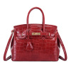 Platinum shoulder bag, fashionable one-shoulder bag, platinum 2024 sample, crocodile print, wholesale