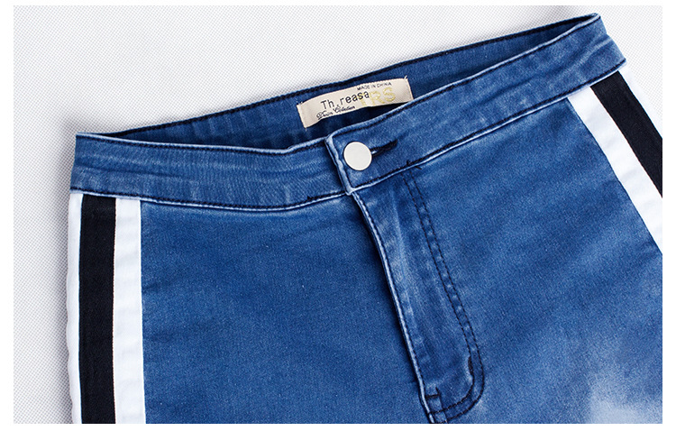 Odzież damska Wysoka talia, slim, stretch, dwustronnie wycięte dżinsy, spodnie damskie, ołówkowe spodnie_voghion.com