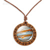 Planetary retro wooden necklace, accessory, pendant suitable for men and women solar-powered, wholesale