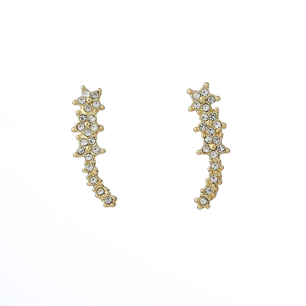 New Earrings S925 Silver Needle Diamond-studded Star Earrings Five-pointed Star Earrings Wholesale Nihaojewelry display picture 5