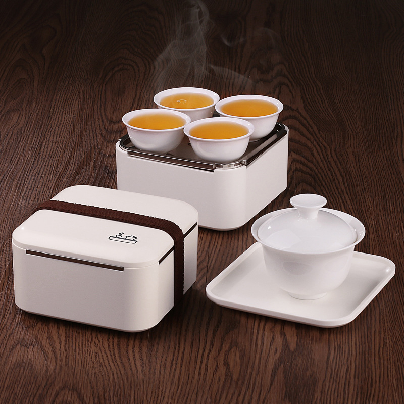 Handheld glass tea set for traveling for office