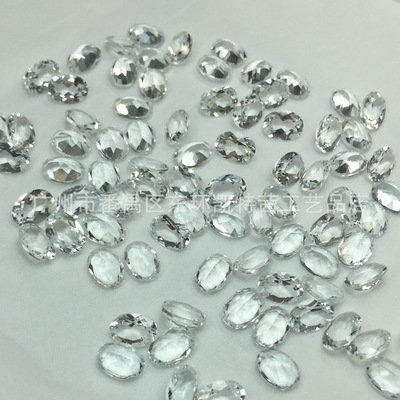 natural Topaz Loose White topaz Ellipse 5x7mm Electricity supplier jewelry Set Manufactor Direct selling