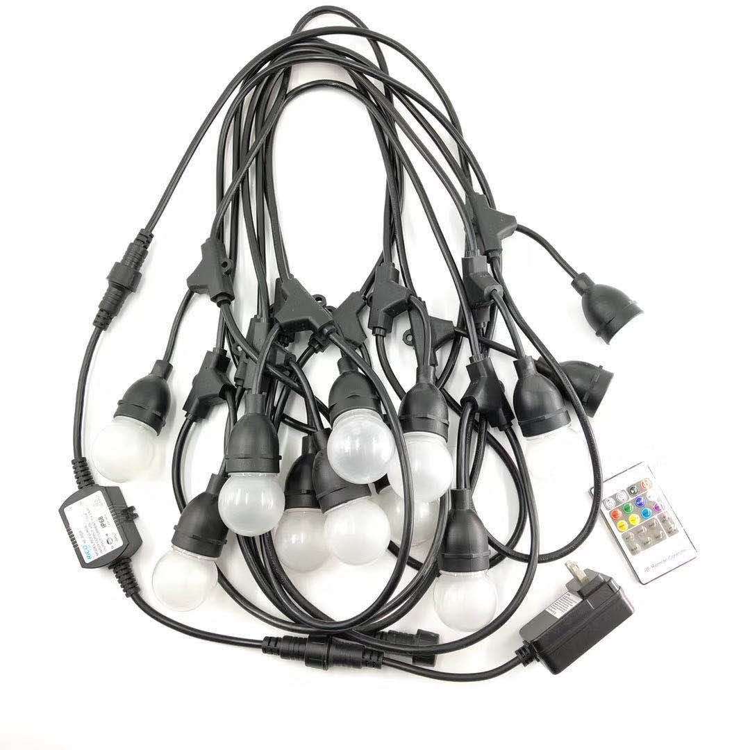 彩灯防水E27灯串线户外庭院E26灯串线节日防水复古灯串线