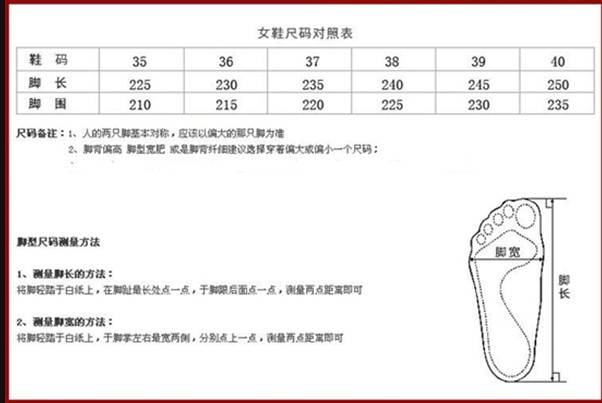 女鞋尺码