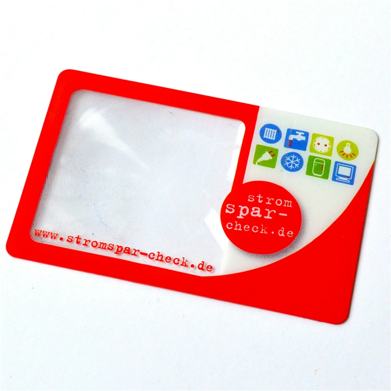 Гуандун завод производства УФ цветной печати ПВХ увеличительное стекло супер тонкий прозрачный пластиковый усилитель карты оптом