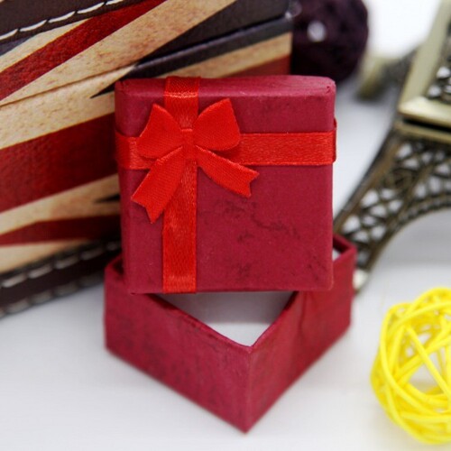 New hardened square pearlescent ring box jewelry box jewelry box latte art gift jewelry necklace box