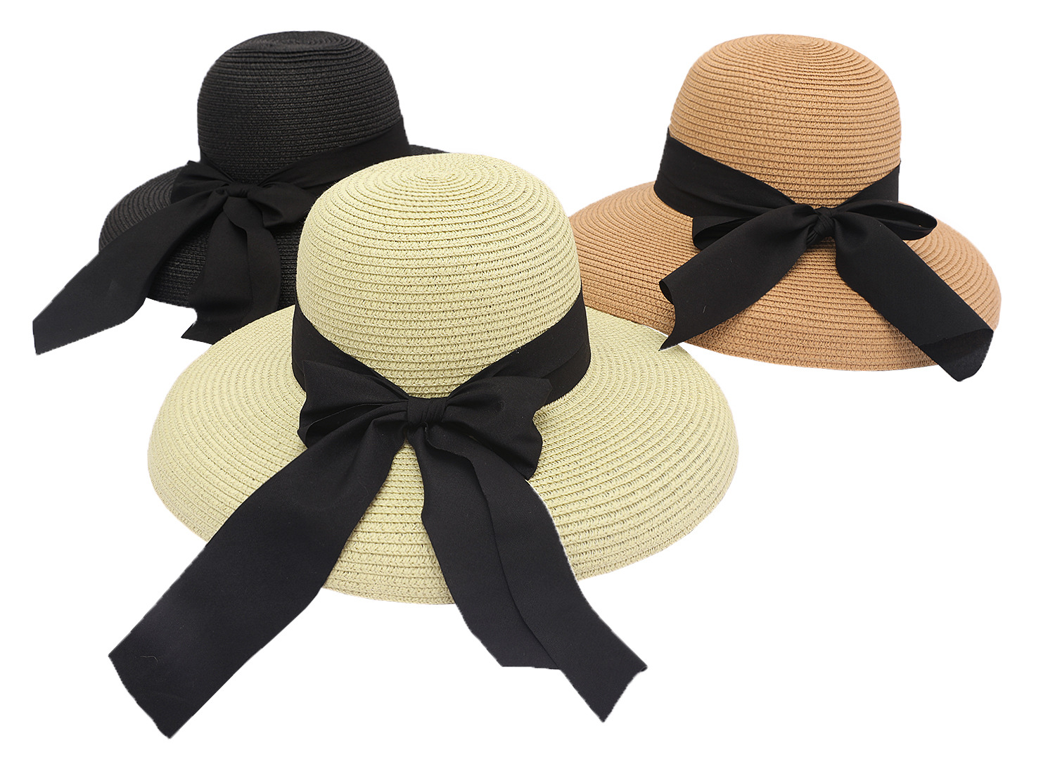 Women's Simple Style Classic Style Color Block Flat Eaves Straw Hat display picture 1