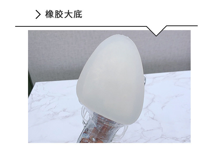 Giày cao gót nữ gót pha lê nhọn, quai mảnh bắt chéo, gót siêu cao trên 8 cm — Màu trắng, Màu đen, Vân đá màu bạc chi tiết 8