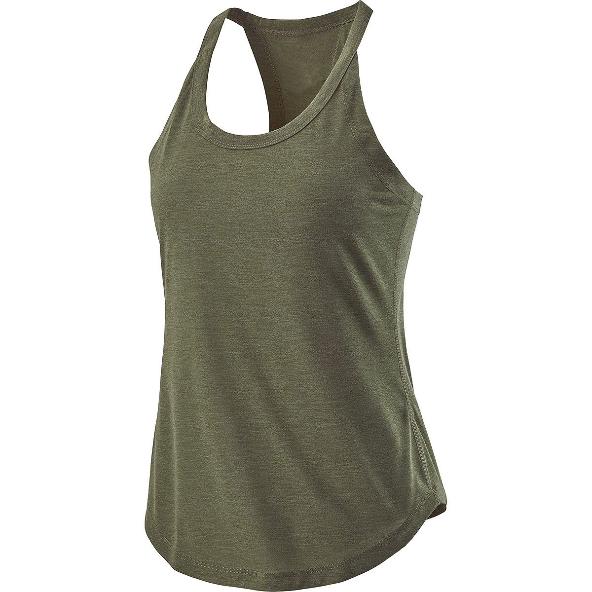Round Neck Neckline Women's Basic Sport Style Solid Color Cotton Round Neck Active Tops Racerback Tank Tops
