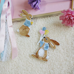 Fashionable Cute Cartoon Bunny Computer Embroidery Cloth Sticker Mobile Phone Case DIY Decorative Clothes Patch Decal Self-Adhesive